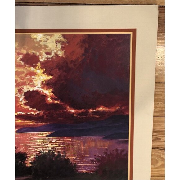 38x32 Mounted Triple Matted Sunset Art Print NUAGES by LITTORIO DEL SIGNORE 2003 - Picture 6 of 6